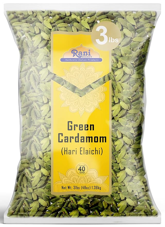 Rani Green Cardamom Pods Spice (Hari Elachi) 48oz (3lbs) 1.36kg Bulk ~ All Natural | Vegan | Gluten