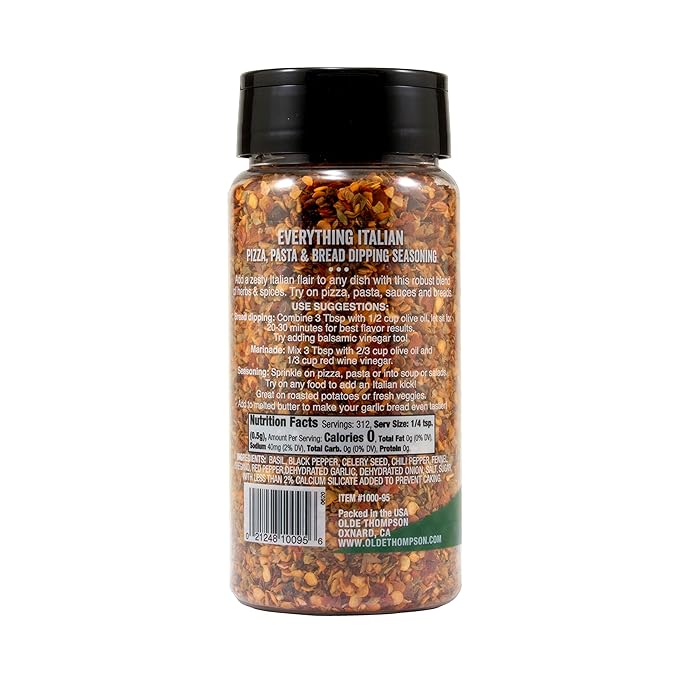 Olde Thompson Everything Italian Seasoning, Basil, Oregano, Garlic, Red Pepper Spice and Seasoning