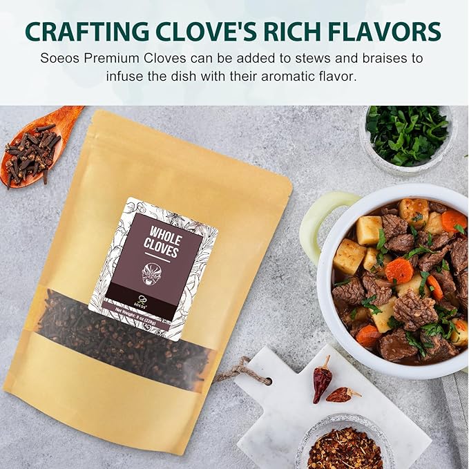 Soeos Whole Cloves 8 Ounce, Premium Quality Fresh Hand Picked Cloves Whole, Great for Foods and