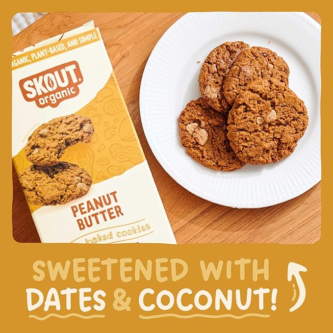 Skout Organic Peanut Butter Soft Baked Cookie (3 Pack) | Soft Baked Cookies | Plant-Based | Vegan |