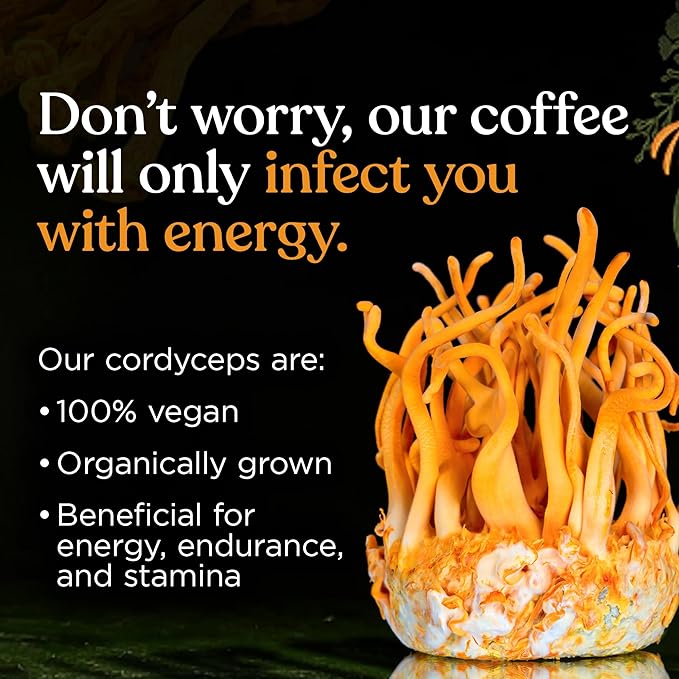 Four Sigmatic The Last of Us High Caffeine Cordyceps Coffee | Organic Dark Roast Extra Strong