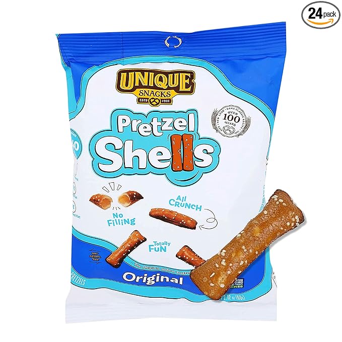 Unique Snacks Original Pretzel Shells, Delicious Homestyle Baked Snack Bag, Vegan, OU Kosher, and