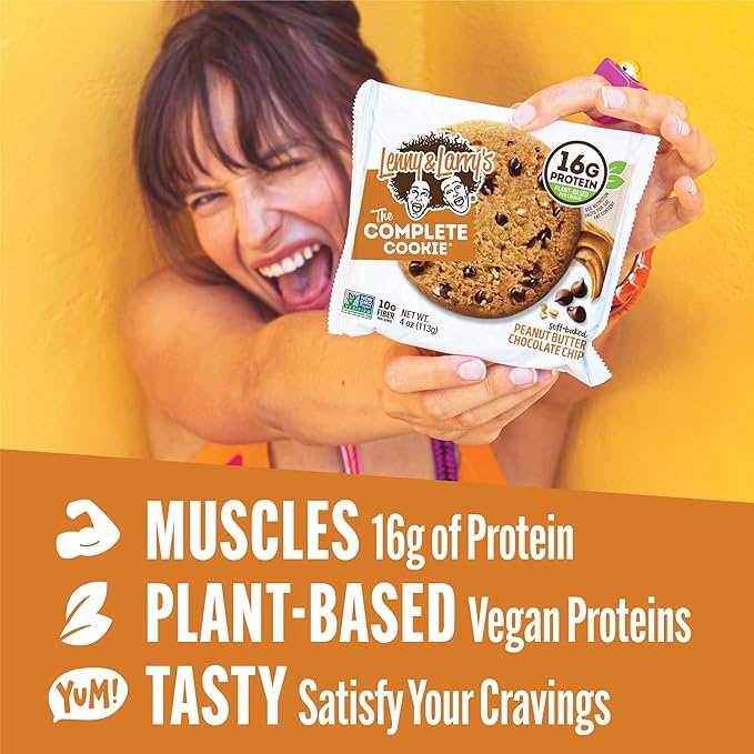 Lenny & Larry's The Complete Cookie, Peanut Butter Chocolate Chip, Soft Baked, 16g Plant Protein