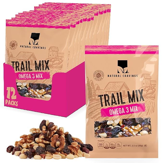 Natural Cravings Trail Mix Snack Dried Fruit Mix & Nuts Mix with Chocolate Chips, Peanuts