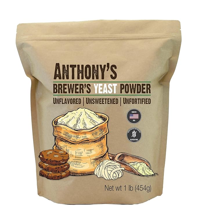 Anthony's Brewer's Yeast, 1 lb, Made in USA, Gluten Free, For Lactation Support, Unflavored