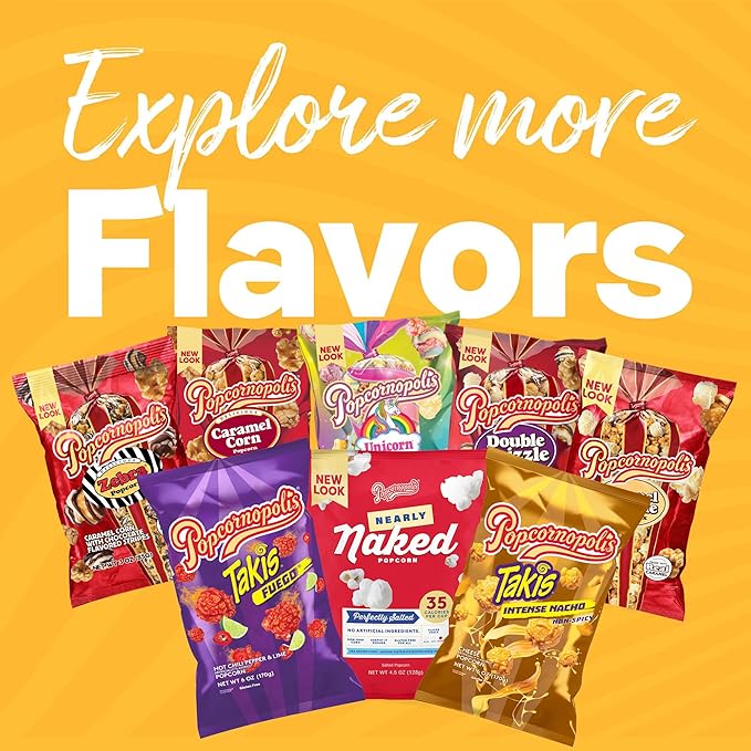 Popcornopolis Fuego Takis 5 ct, 2 oz Case, Hot Chili Pepper & Lime Flavored Extreme Savory Popcorn