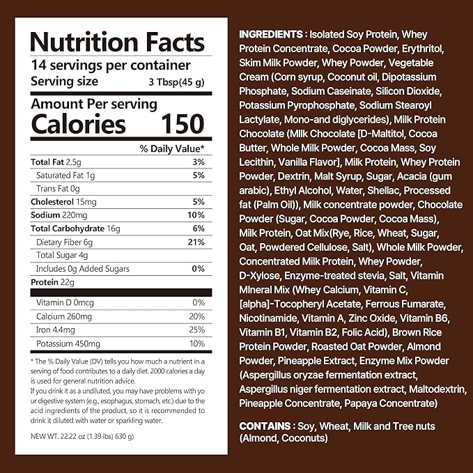 Chocolate Protein Shake, 22g Protein, Low Sugar, Keto-Friendly Meal Replacement Shake, 22.22oz, 14