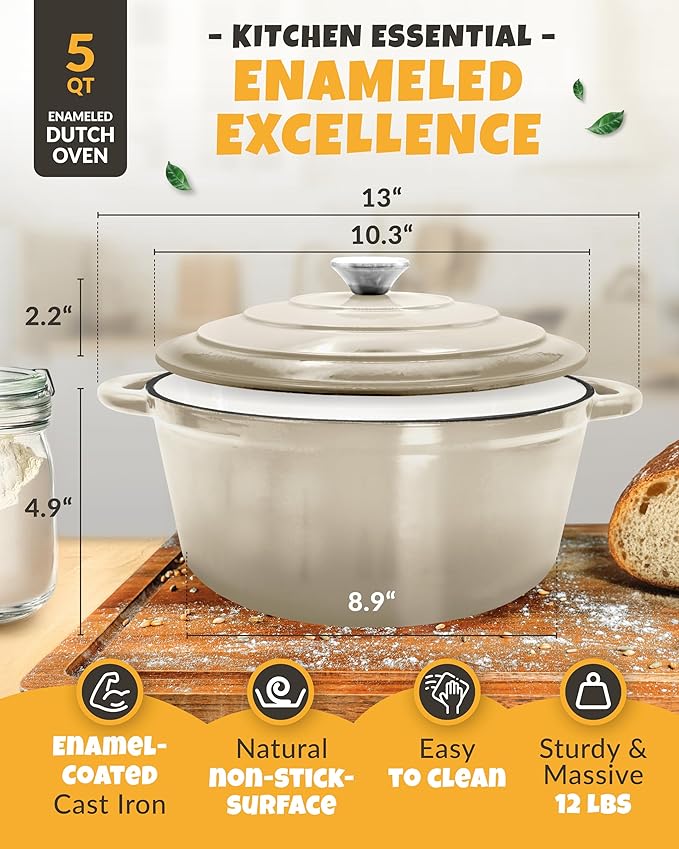Dutch Oven for Bread Baking - incl. Sourdough Bread-Baking Supplies like Banneton Bread-Proofing