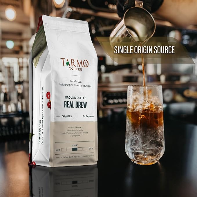 TARMO - REAL BREW | Low Acid 100% ARABICA Ground Coffee | Specialty Vietnamese Coffee | Single