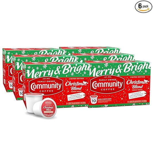 Community Coffee Christmas Blend, Medium Roast, 60 Count Coffee Pods, Compatible with Keurig K-Cup