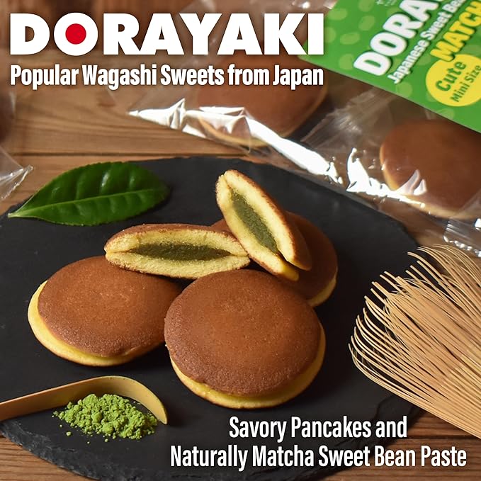 YAMASAN KYOTO UJI Dorayaki Japanese Matcha Sweet Bean Paste Pancake, Traditional Japanese Wagashi