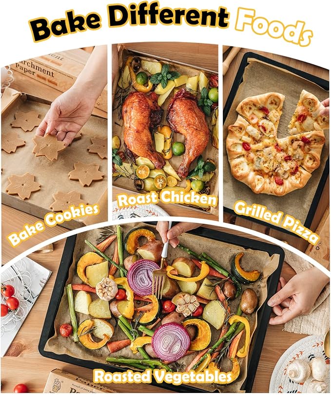 Katbite 12x16 Inch Parchment Paper Sheets, Pre cut Unbleached Baking Paper, Heavy Duty & Non-stick
