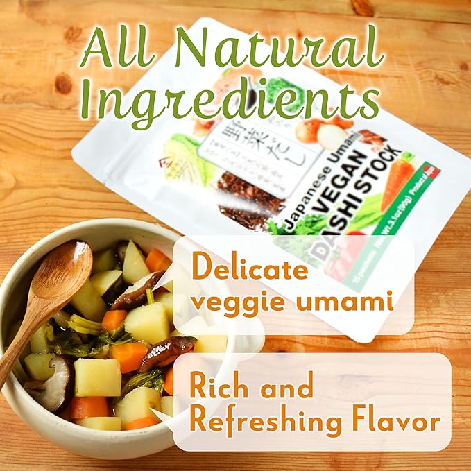 YAMASAN KYOTO UJI Japanese Umami Vegan Dashi Stock Powder, Healthy Veggie Dashi Packet, Vegetable