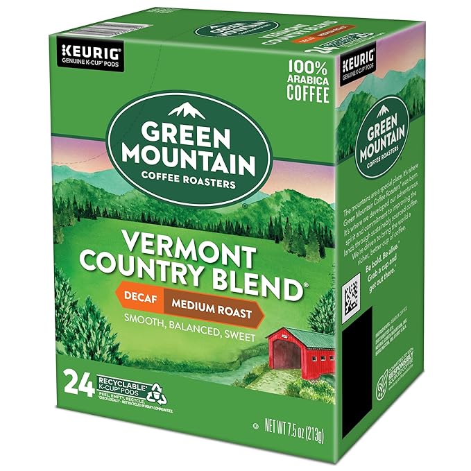 Green Mountain Coffee Roasters Vermont Country Blend Decaf, Keurig Single-Serve K-Cup Pods, Medium
