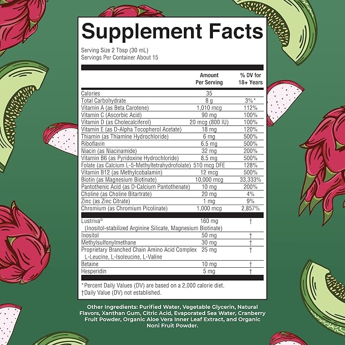 MaryRuth's Liquid Multivitamin + Hair Growth | Biotin 10000mcg | Lustriva Hair Growth Supplement |