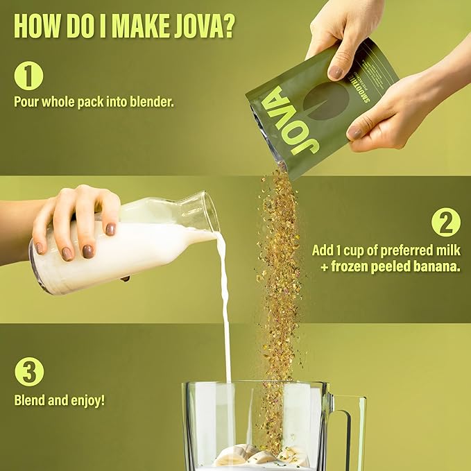 JOVA Pistachio Smoothie Mix | Healthy Snack with Whole Foods: Oats, Cacao, Cashews, Collagen & Chia