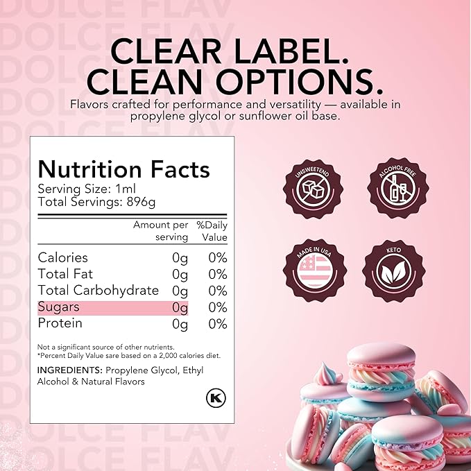 Dolce Flav Cotton Candy Flavoring ??32 oz. ??Premium Water-Based Extract for Ice Cream, Boba