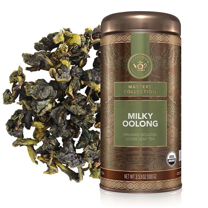 Teabloom Organic Oolong Tea, Milky Oolong Loose Leaf Tea, Rolled Leaves Famous for its Milky Taste