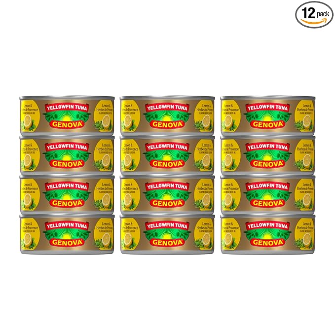 Genova Premium Yellowfin Tune in Lemon and Herbes de Provence Infused Olive Oil, 5 Ounce Cans