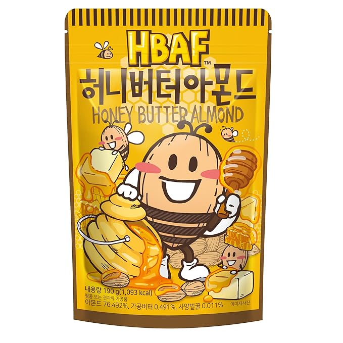 HBAF [Official Gilim Korean Honey Butter Seasoned Almonds Nut Snack | Gluten Free | Kids