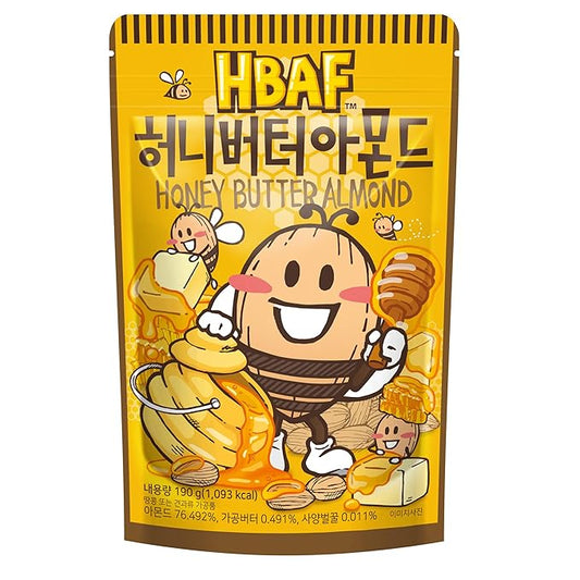 HBAF [Official Gilim Korean Honey Butter Seasoned Almonds Nut Snack | Gluten Free | Kids