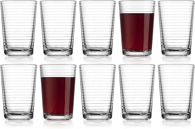 Glaver's Juice Glasses 7 oz. Set of 10 Glass Cups ??Beverage Water Tumblers For Home and Bar