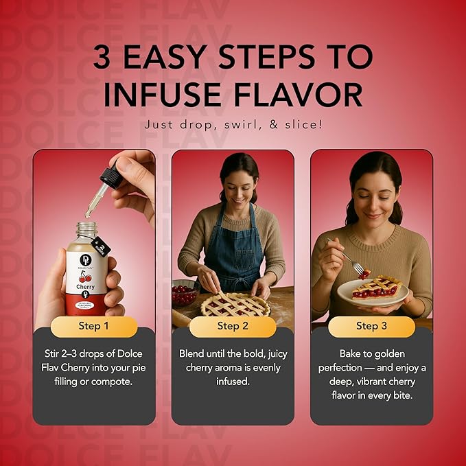 Dolce Flav Cherry Extract ??2 Ounce Oil-Soluble Kosher, Sugar-Free, Concentrated Fruity Flavor for