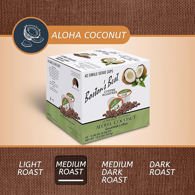 Boston’s Best - Aloha Coconut Flavored Delicious Gourmet Coffee Compatible with Keurig Coffee