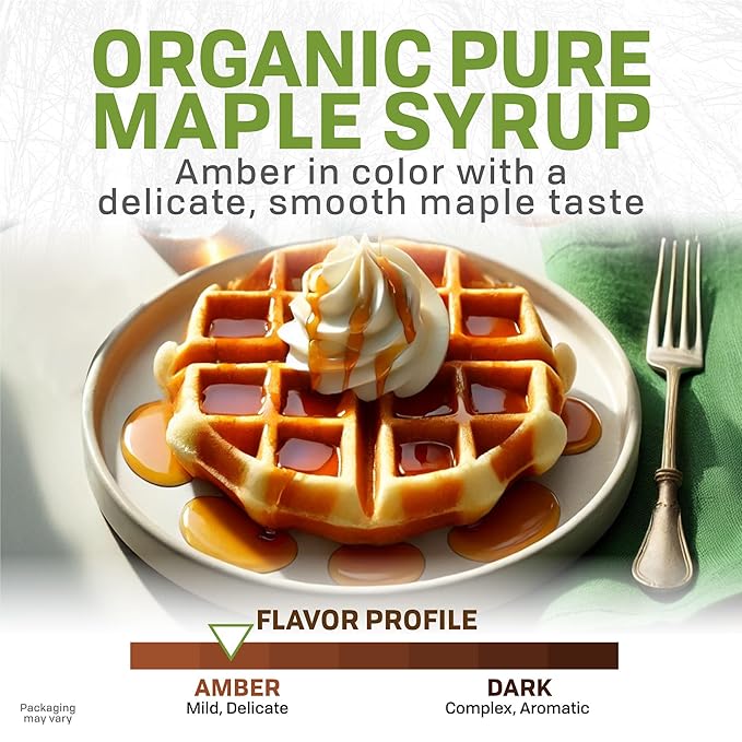 Maple Valley Organic Pure Maple Syrup, Amber and Rich, Better Than Pancake Syrup, Use for Coffee or