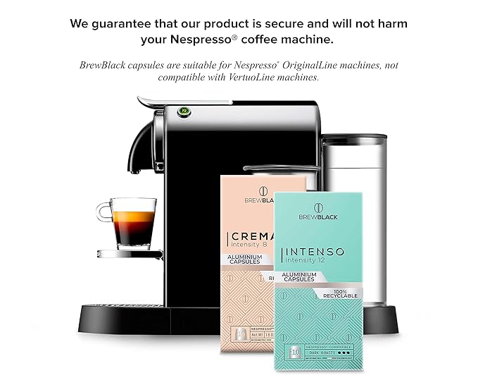 BrewBlack Perfetto Coffee Capsules - 120 Aluminum Coffee Pods Compatible with Nespresso Original