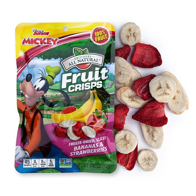 Brothers All Natural Disney Freeze Dried Fruit Crisps, Banana Strawberry, 0.42 Oz (Pack of 12)