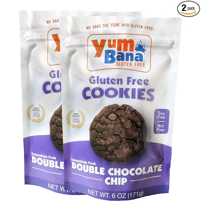 Yumbana Gluten Free Double Chocolate Cookies - Soy Free, Nut Free Cookies - No Artificial Flavors