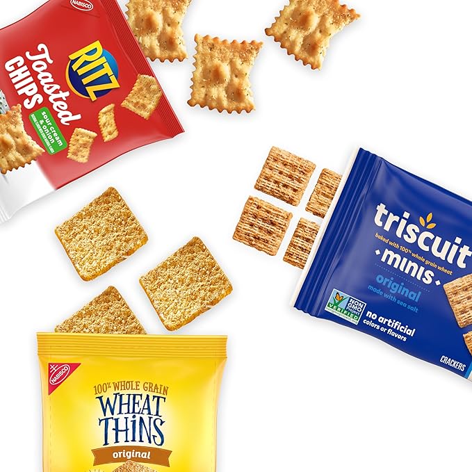 Nabisco Cracker Variety Pack, RITZ Toasted Chips, Wheat Thins Snacks Whole Grain Wheat Crackers and