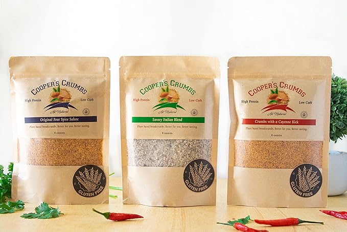 Cooper's Crumbs All Natural Gluten Free Low Carb Bread Crumb Alternative, High Protein, Vegan