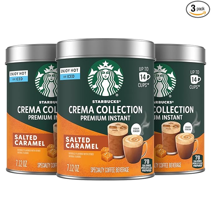 Starbucks Crema Collection Premium Instant Salted Caramel Flavored Instant Coffee, 100% Arabica