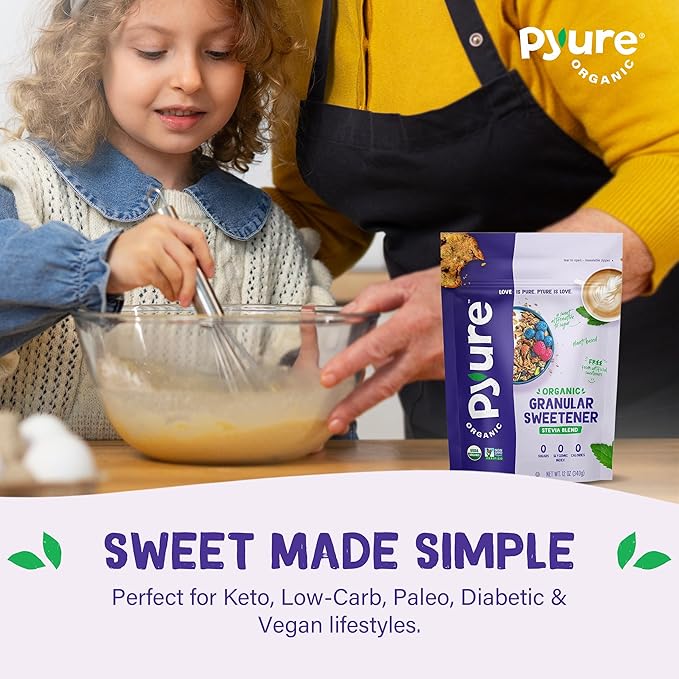 Pyure Organic Stevia Blend | Granulated Sugar Substitute with Zero Calories & Carbs | Keto