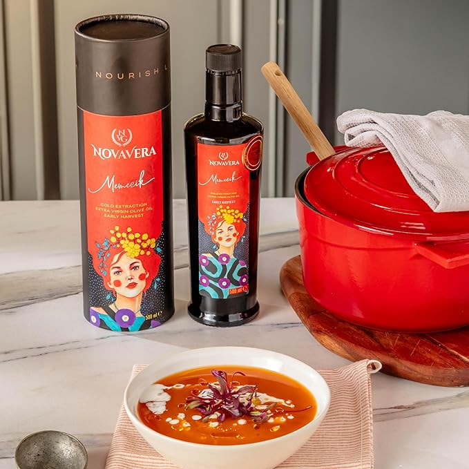 NVG NOVAVERA Memecik High Polyphenol Rich Olive Oil, Pungent Olive Oil With Green Almond Notes