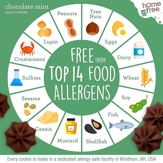 Homefree Treats You Can Trust Gluten Free Mini Cookies, Single Serve, Chocolate Mint, 0.95 Ounce