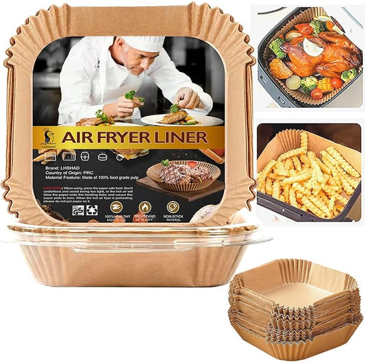 Air Fryer Disposable Paper Liner Square 10 Inch, 100Pcs Largest Square Air Fryer Paper Liners for