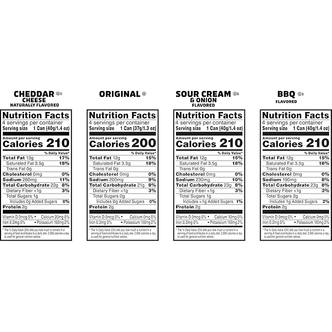 Pringles Potato Crisps Chips, Lunch Snacks, Office and Kids Snacks, Grab N' Go, Variety Pack (16