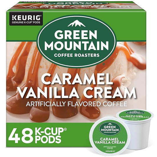 Green Mountain Coffee Roasters Caramel Vanilla Cream, Single-Serve Keurig K-Cup Pods, Flavored