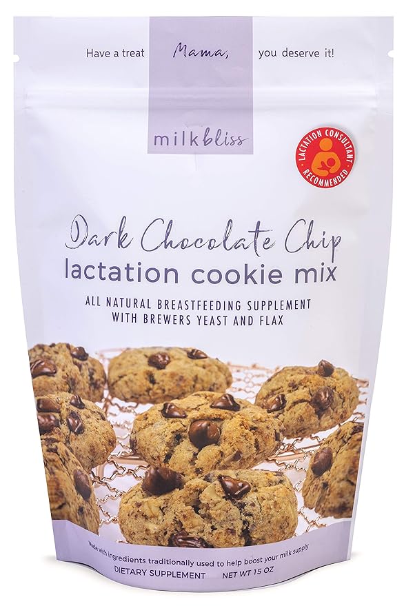 MilkBliss Dark Chocolate Chip Lactation Cookie Mix- Oatmeal Breastfeeding Cookie Supplement Support