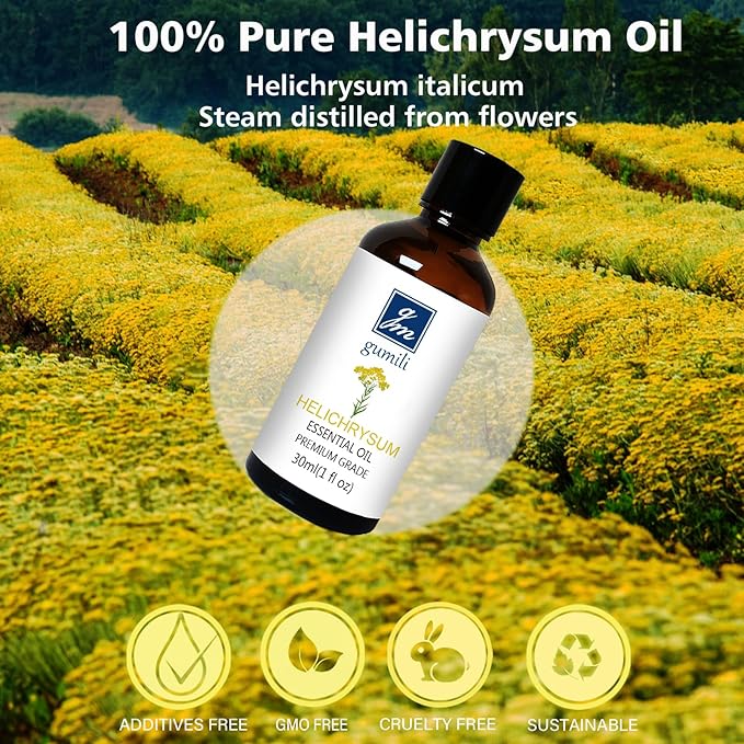 Helichrysum Essential Oil, 100% Pure Undiluted Helichrysum Oil for Aromatherapy Beauty & Home Care