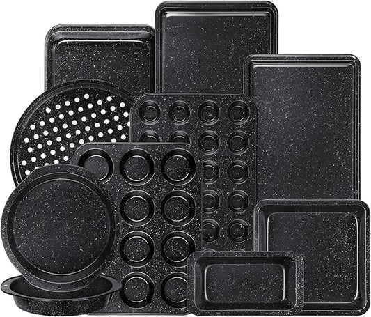 10-Piece Baking Pans Set, Bakeware Sets Nonstick, Baking Set for Oven Cooking, Stackable Carbon