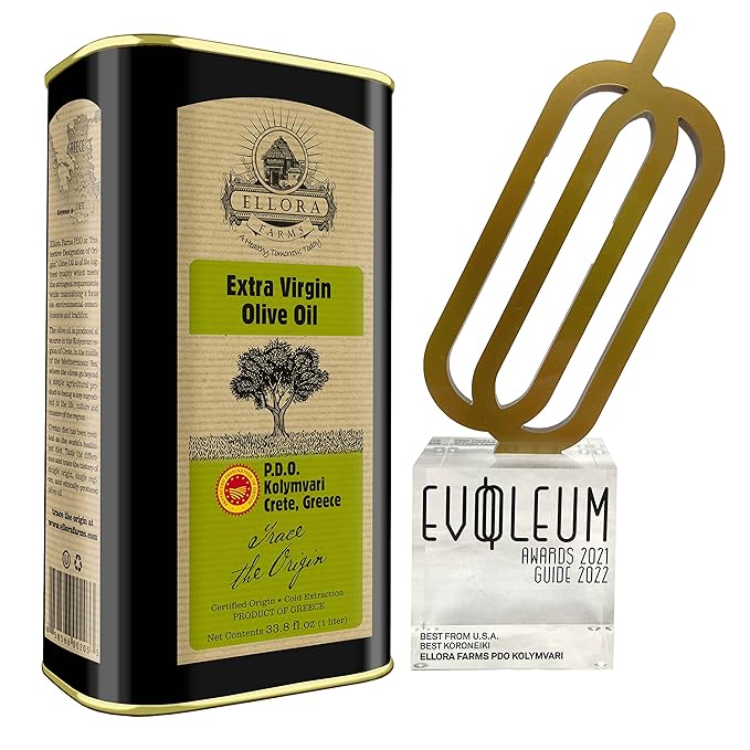 Ellora Farms Olive Oil Extra Virgin, Traceable & Certified PDO Polyphenol Rich Extra Virgin Olive