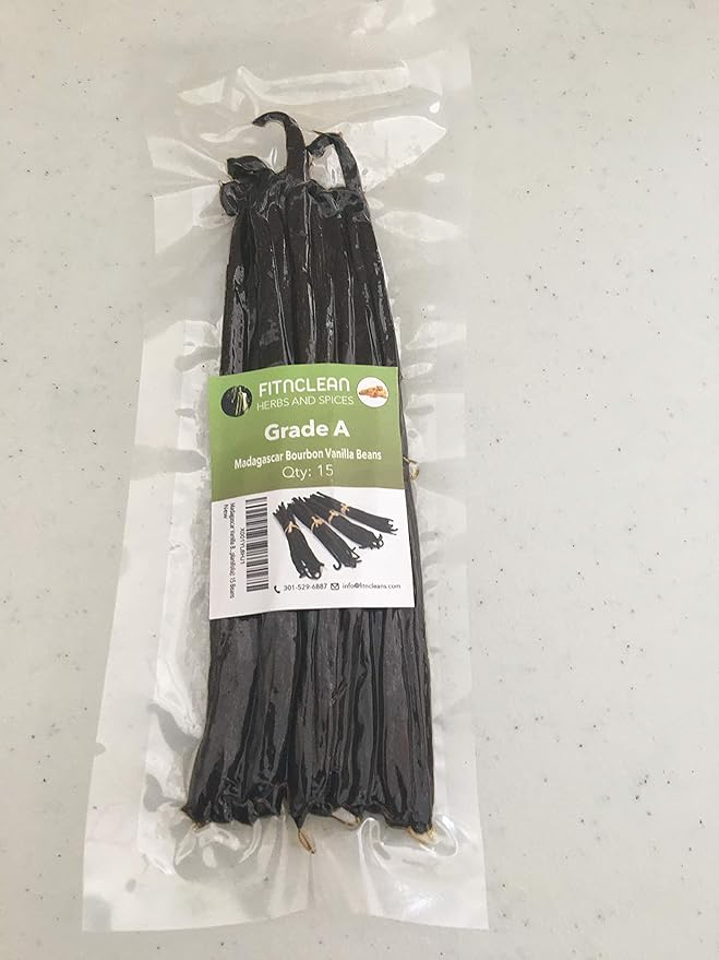 15 Organic Grade A Madagascar Vanilla Beans for Extract and Baking by FITNCLEAN VANILLA| Certified