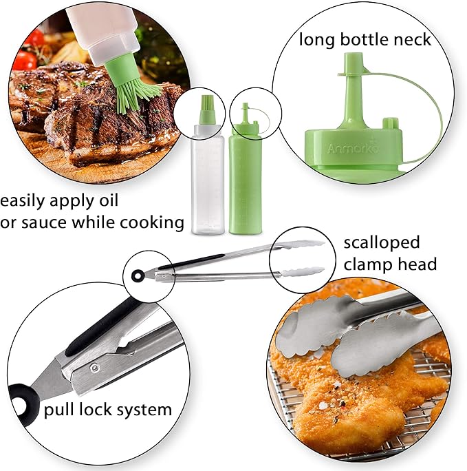 Metal Spatula Set of 6 - Griddle Accessories kit - Grill Flat Spatula Pancake Flipper Hamburger