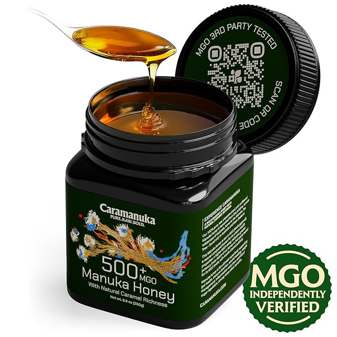 Caramanuka Manuka Honey MGO 500 – 100% Raw & Unfiltered Australian Honey, Independently Lab-Tested