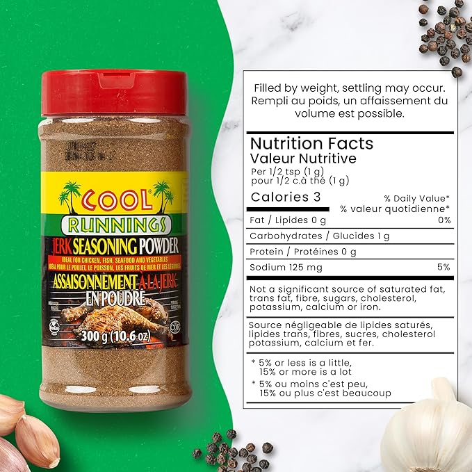 Cool Runnings Jerk Seasoning 300g - Bold Enpoudre Style Seasoning for Marinating, Grilling, Baking