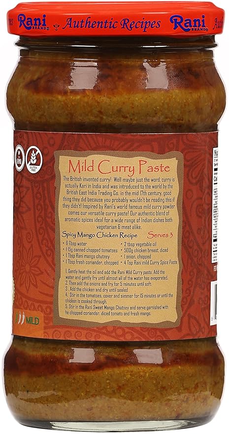 Rani Curry Paste MILD (Spice Paste) 10.5oz (300g) Glass Jar ~ No Colors | All Natural | NON-GMO |